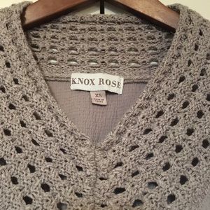 Knox Rose Tan Poncho Boho Sweater Size XS